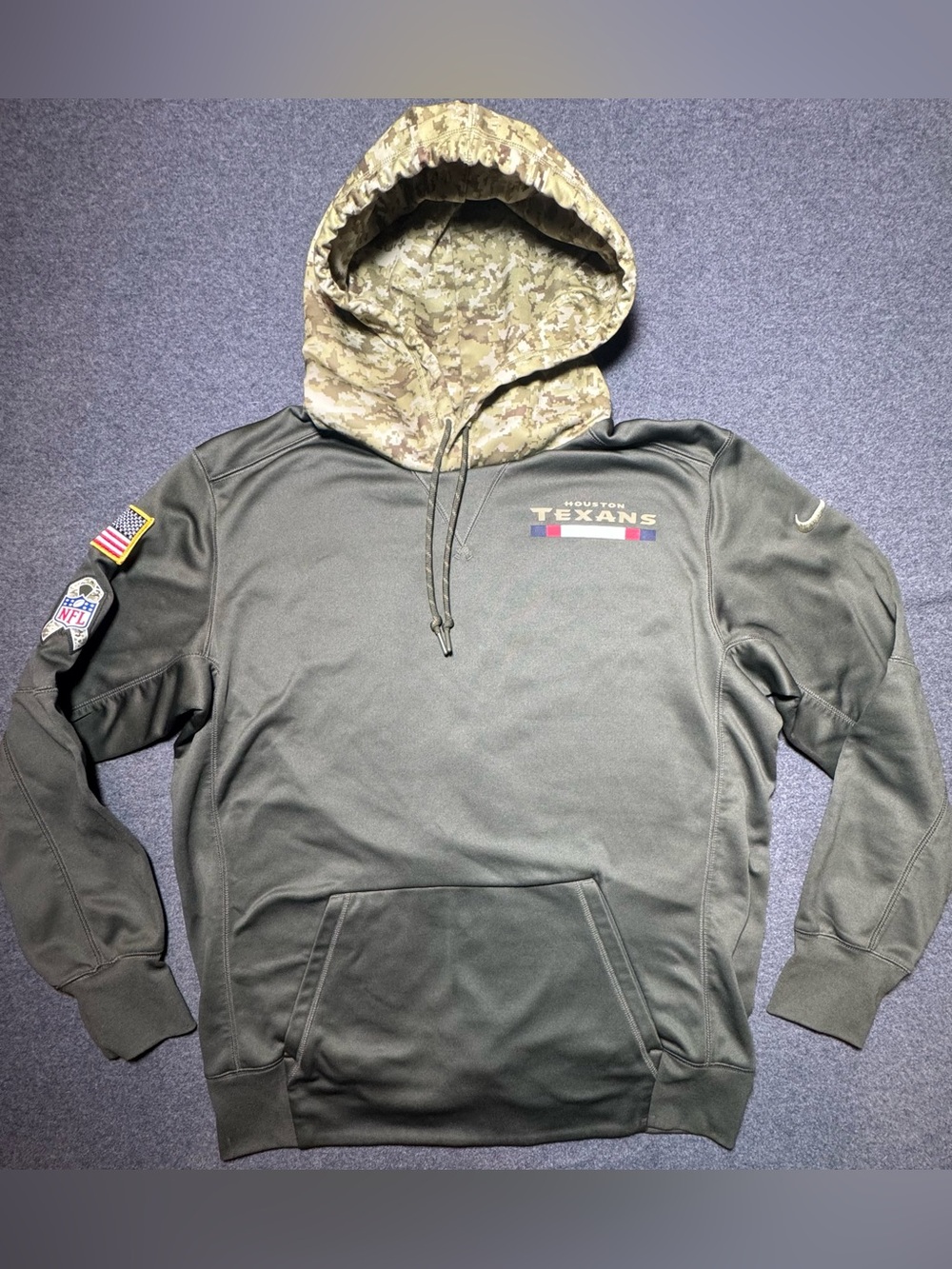 Nike Houston Texans Salute to Service Olive Green USA
Hoodie - Size Large